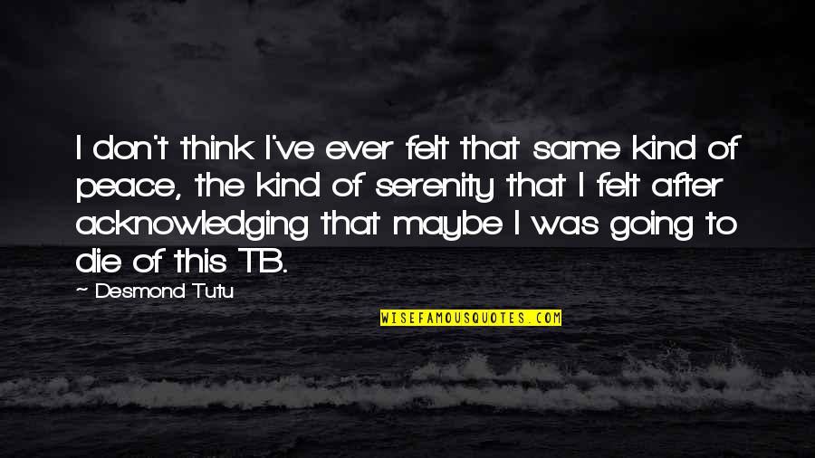 Take Responsibility For Your Own Actions Quotes By Desmond Tutu: I don't think I've ever felt that same