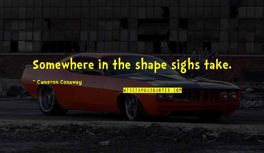 Take Shape For Life Quotes By Cameron Conaway: Somewhere in the shape sighs take.