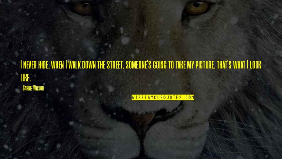 Take Someone Down Quotes By Carnie Wilson: I never hide, when I walk down the
