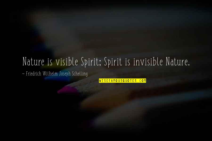 Take The Rough With The Smooth Quotes By Friedrich Wilhelm Joseph Schelling: Nature is visible Spirit; Spirit is invisible Nature.