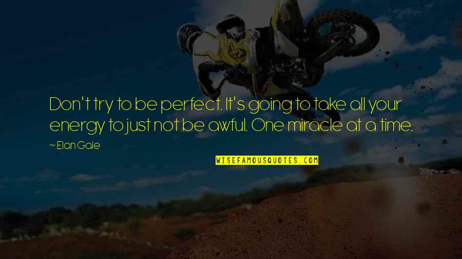 Take Time To Quotes By Elan Gale: Don't try to be perfect. It's going to