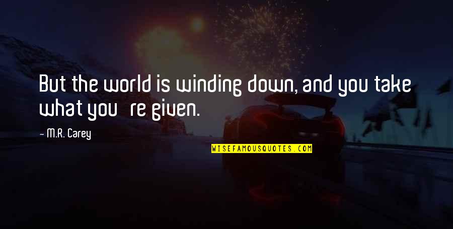 Take What S Given You Quotes By M.R. Carey: But the world is winding down, and you
