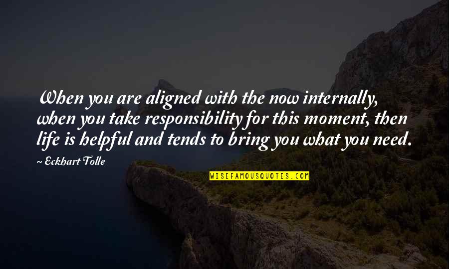 Take What You Need Quotes By Eckhart Tolle: When you are aligned with the now internally,