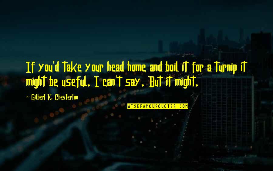 Take You Home Quotes By Gilbert K. Chesterton: If you'd take your head home and boil