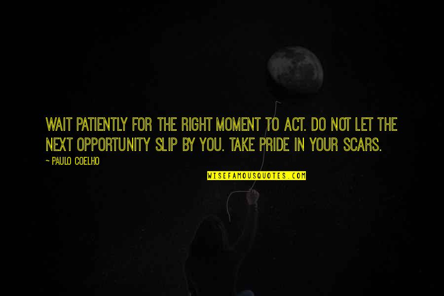 Take Your Opportunity Quotes By Paulo Coelho: Wait patiently for the right moment to act.