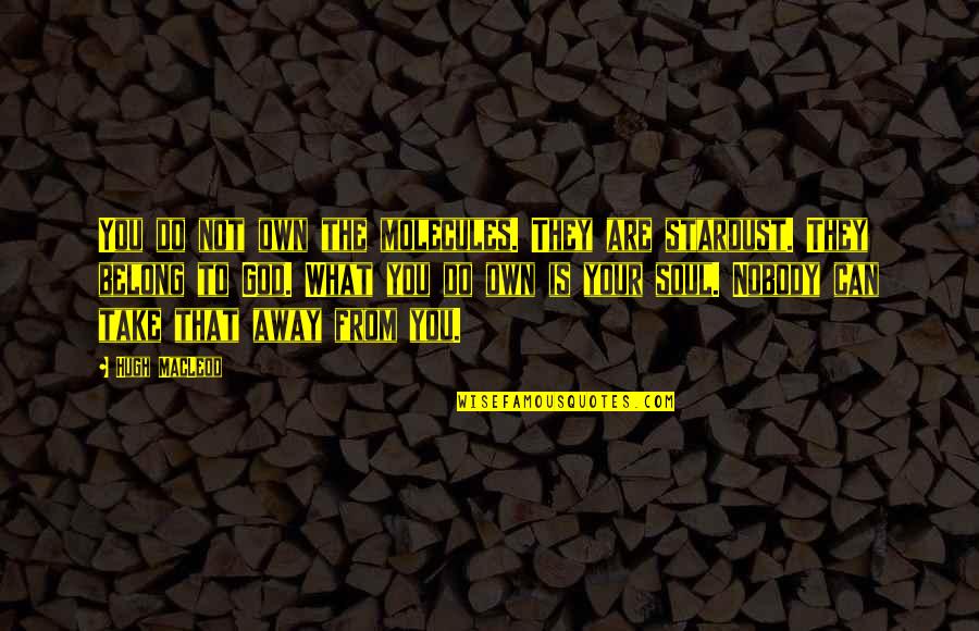 Take Your Soul Quotes By Hugh MacLeod: You do not own the molecules. They are