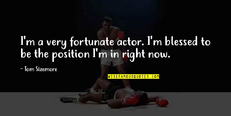 Taken Advantage Quotes By Tom Sizemore: I'm a very fortunate actor. I'm blessed to