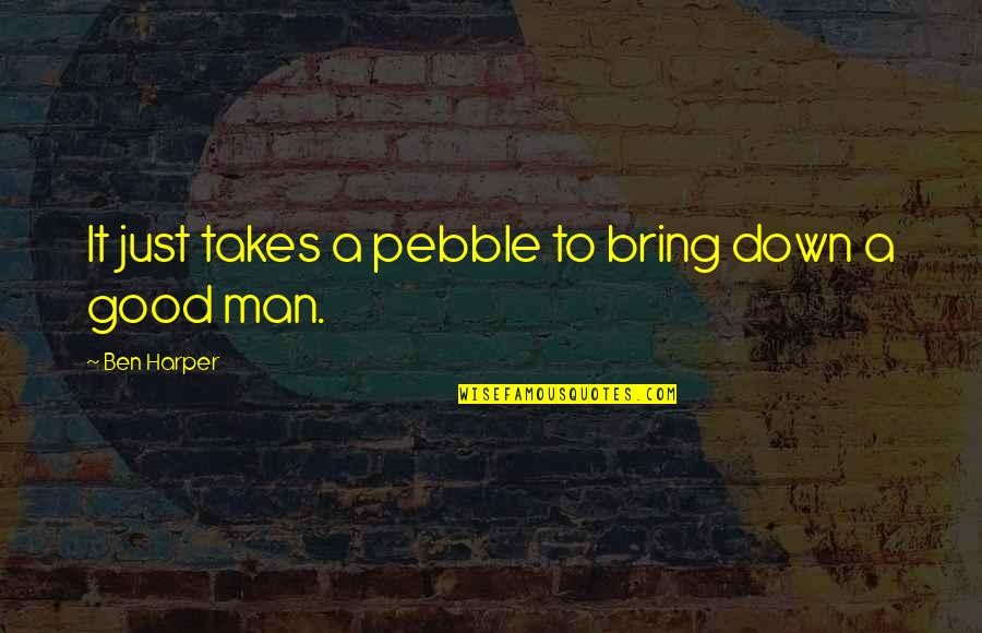 Takes A Man Quotes By Ben Harper: It just takes a pebble to bring down Takes A Man Quotes By Ben Harper: It just takes a pebble to bring down