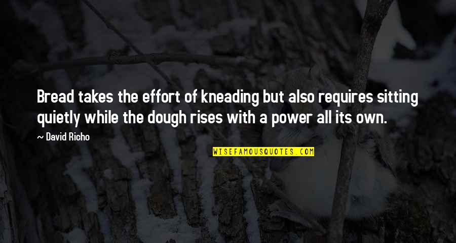 Takes Effort Quotes By David Richo: Bread takes the effort of kneading but also