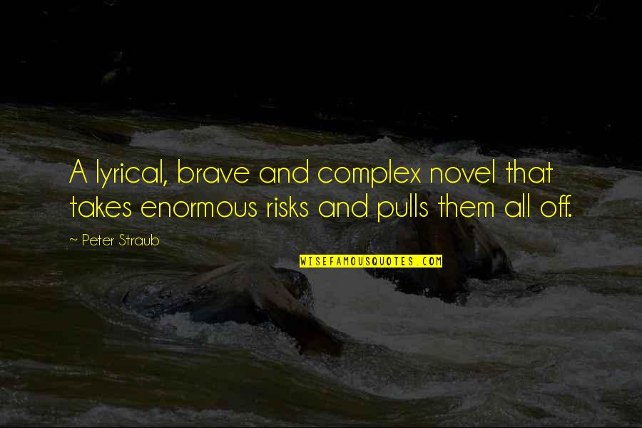 Takes Risks Quotes By Peter Straub: A lyrical, brave and complex novel that takes