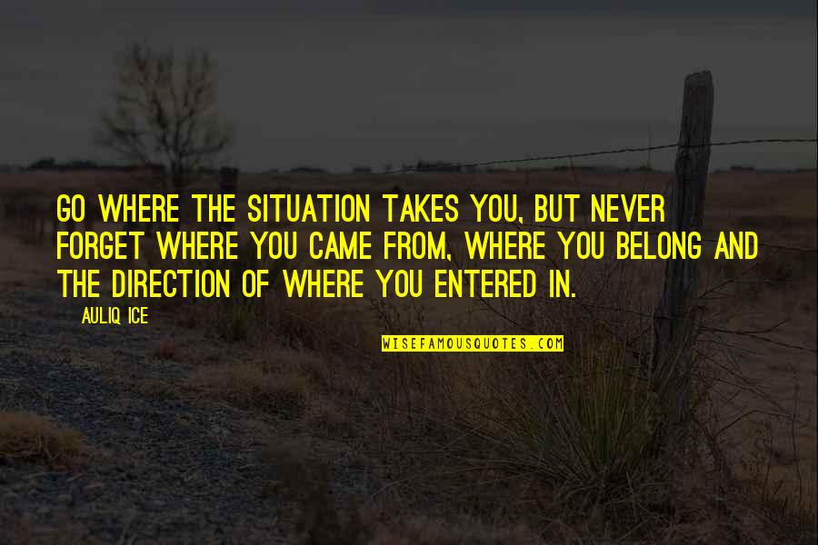 Taketoys Quotes By Auliq Ice: Go where the situation takes you, but never Taketoys Quotes By Auliq Ice: Go where the situation takes you, but never