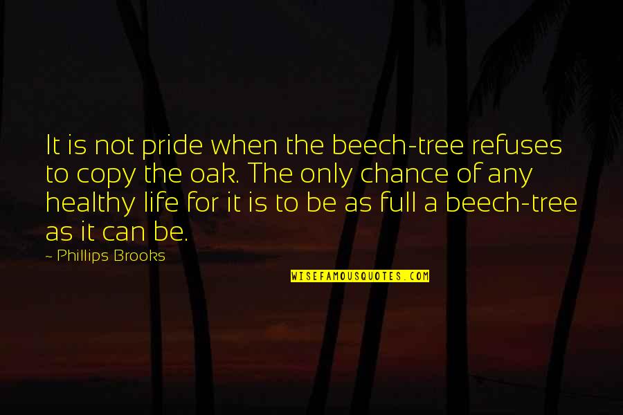 Takhar Family Medicine Quotes By Phillips Brooks: It is not pride when the beech-tree refuses