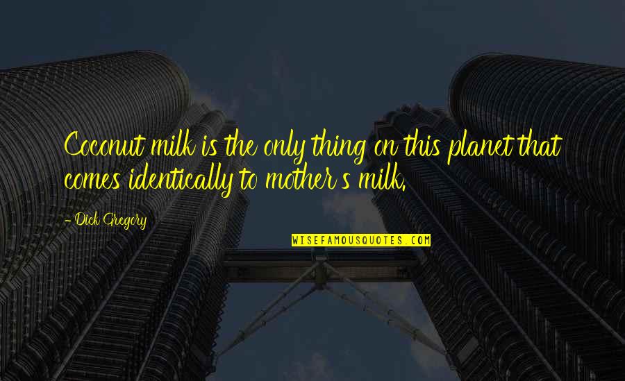 Taking A Risk In Business Quotes By Dick Gregory: Coconut milk is the only thing on this