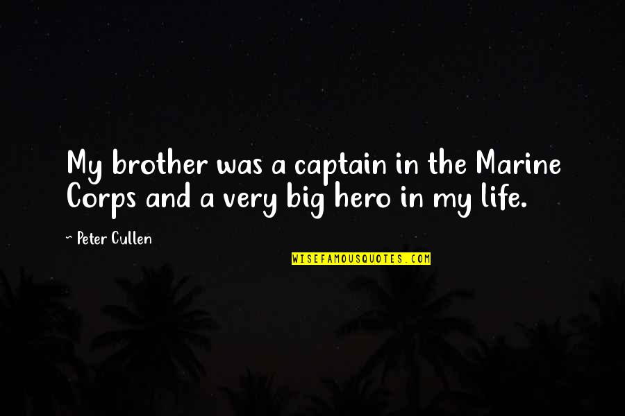 Taking A Woman For Granted Quotes By Peter Cullen: My brother was a captain in the Marine