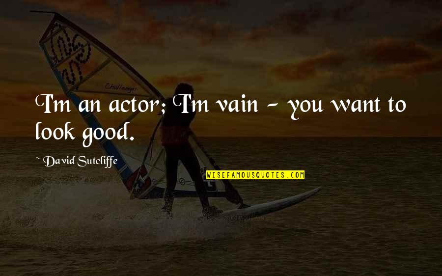 Taking Care Of Your Customers Quotes By David Sutcliffe: I'm an actor; I'm vain - you want