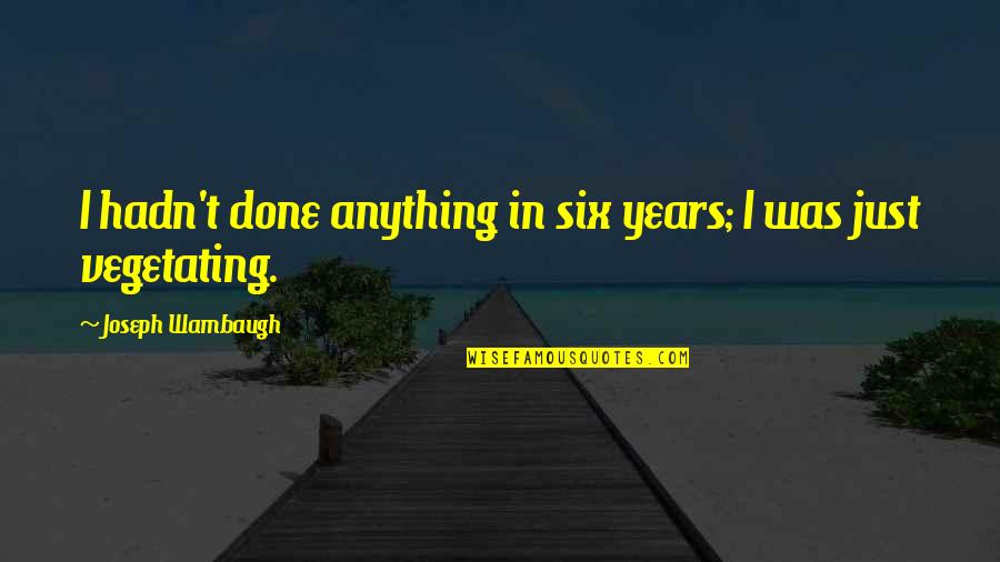 Taking Examinations Quotes By Joseph Wambaugh: I hadn't done anything in six years; I