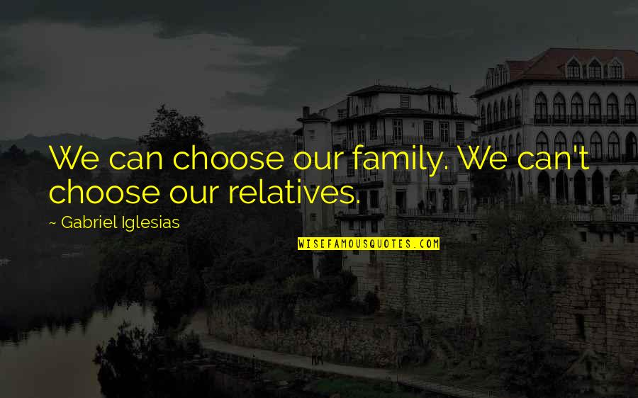 Taking Small Steps Quotes By Gabriel Iglesias: We can choose our family. We can't choose
