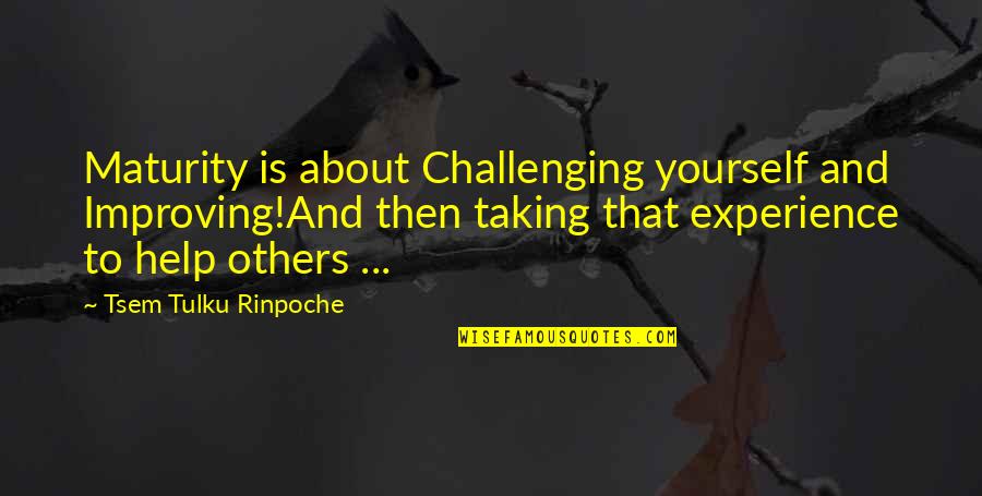 Taking Up Challenges Quotes By Tsem Tulku Rinpoche: Maturity is about Challenging yourself and Improving!And then