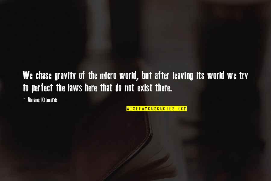 Takman Quotes By Akiane Kramarik: We chase gravity of the micro world, but Takman Quotes By Akiane Kramarik: We chase gravity of the micro world, but