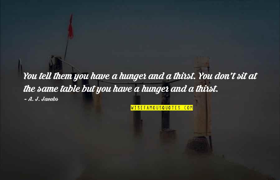 Takviyeli Quotes By A. J. Jacobs: You tell them you have a hunger and