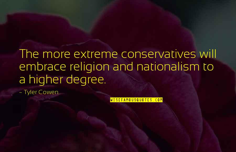 Talal Amer Quotes By Tyler Cowen: The more extreme conservatives will embrace religion and