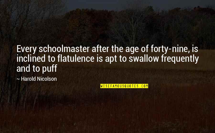 Talante Hoa Quotes By Harold Nicolson: Every schoolmaster after the age of forty-nine, is