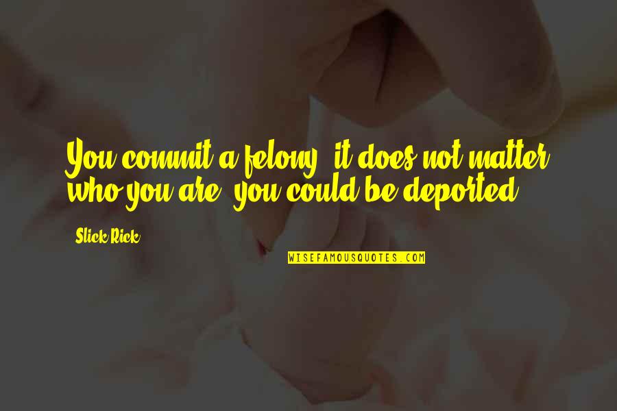 Taleigha Quotes By Slick Rick: You commit a felony, it does not matter