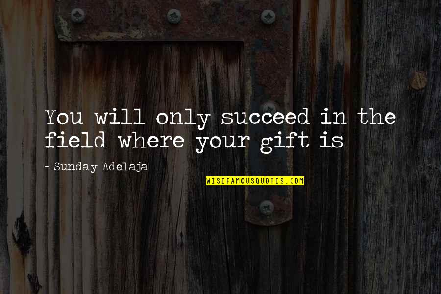 Talent And Success Quotes By Sunday Adelaja: You will only succeed in the field where