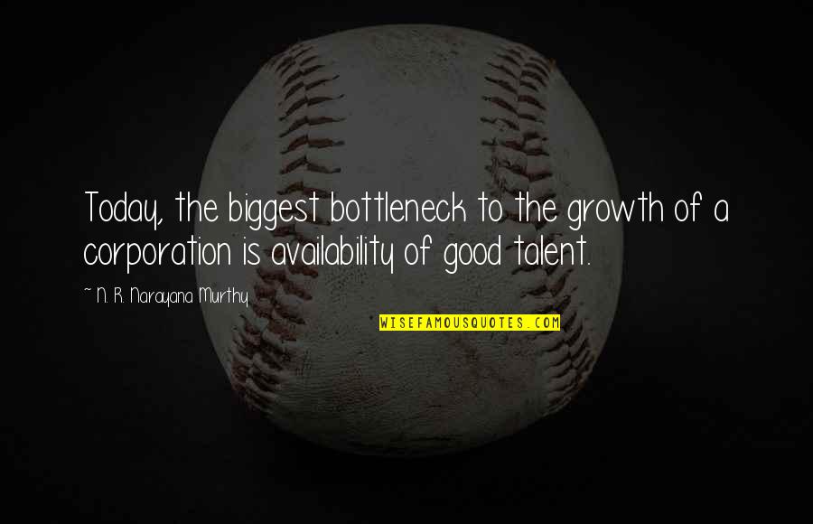Talent Is Quotes By N. R. Narayana Murthy: Today, the biggest bottleneck to the growth of