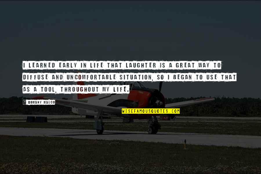 Talha Enes Quotes By Romany Malco: I learned early in life that laughter is Talha Enes Quotes By Romany Malco: I learned early in life that laughter is