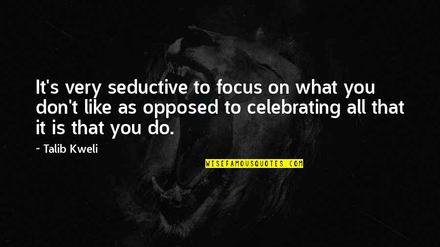 Talib Quotes By Talib Kweli: It's very seductive to focus on what you