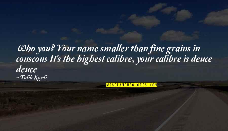 Talib's Quotes By Talib Kweli: Who you? Your name smaller than fine grains