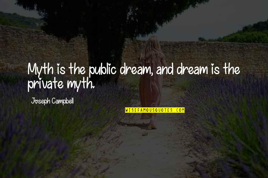 Taliento Cold Quotes By Joseph Campbell: Myth is the public dream, and dream is Taliento Cold Quotes By Joseph Campbell: Myth is the public dream, and dream is
