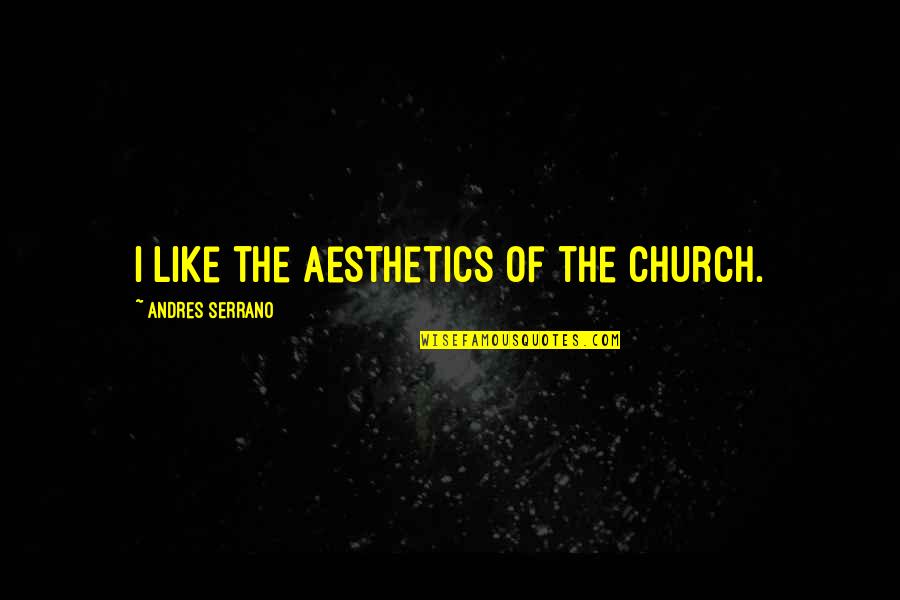 Talkative Vs Silent Person Quotes By Andres Serrano: I like the aesthetics of the Church. Talkative Vs Silent Person Quotes By Andres Serrano: I like the aesthetics of the Church.