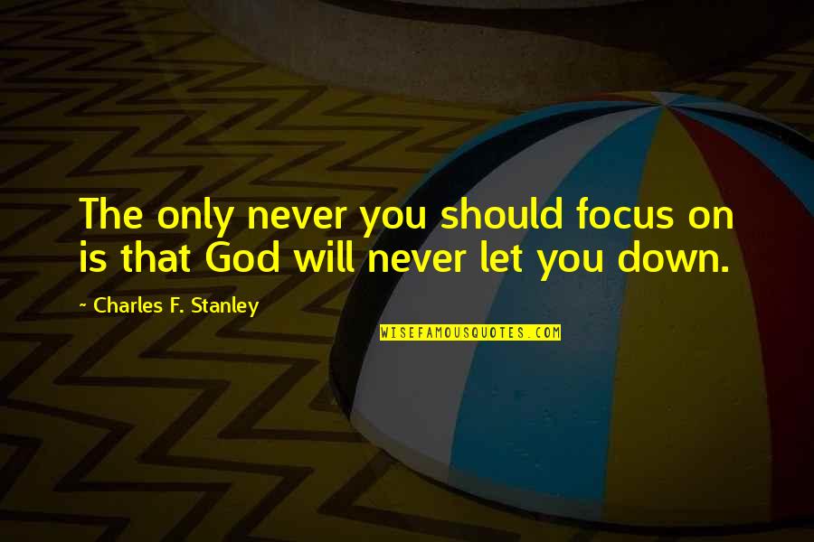 Talked In Spanish Quotes By Charles F. Stanley: The only never you should focus on is