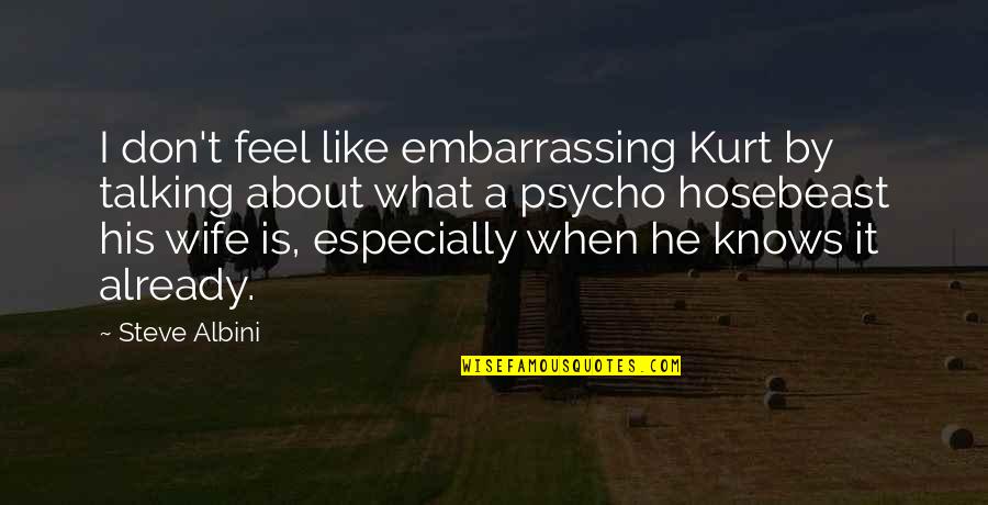 Talking About It Quotes By Steve Albini: I don't feel like embarrassing Kurt by talking