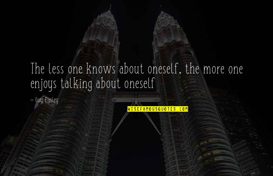 Talking To A Guy Quotes By Guy Finley: The less one knows about oneself, the more