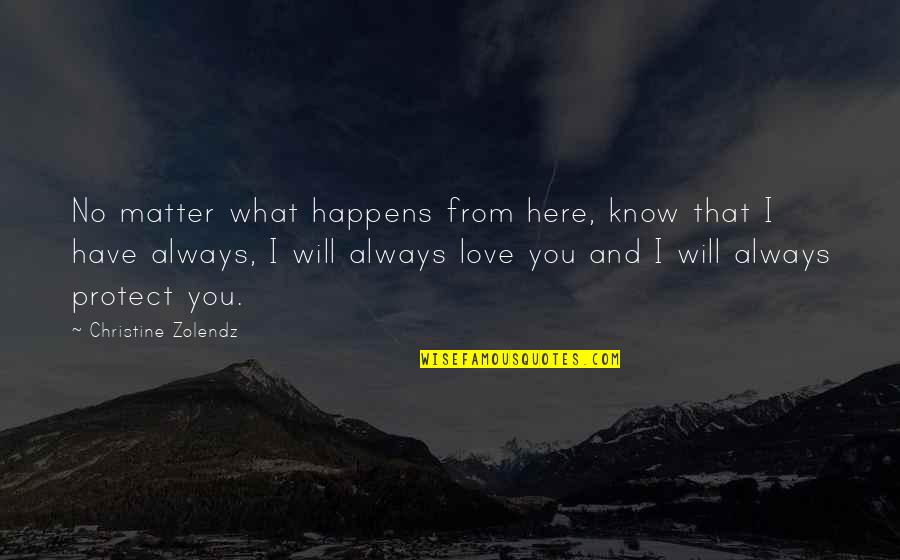 Talkstreamlive Glenn Quotes By Christine Zolendz: No matter what happens from here, know that Talkstreamlive Glenn Quotes By Christine Zolendz: No matter what happens from here, know that