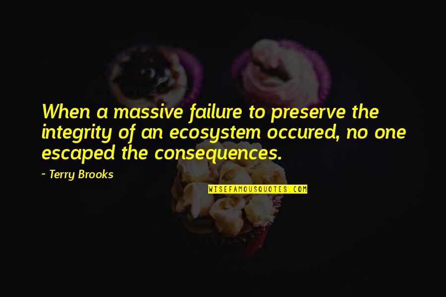 Tall Man Riding Quotes By Terry Brooks: When a massive failure to preserve the integrity Tall Man Riding Quotes By Terry Brooks: When a massive failure to preserve the integrity