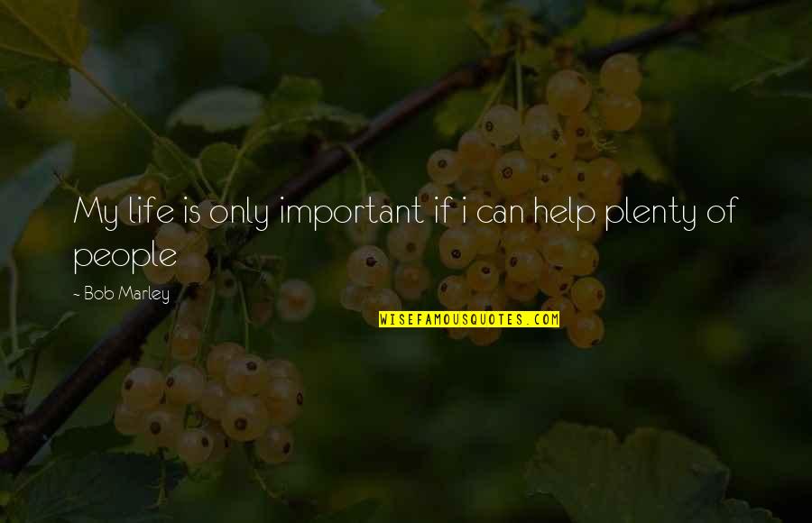Tallier Temo Quotes By Bob Marley: My life is only important if i can