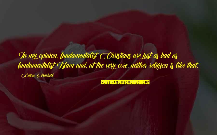 Taloche Inox Quotes By Edgar Mitchell: In my opinion, fundamentalist Christians are just as