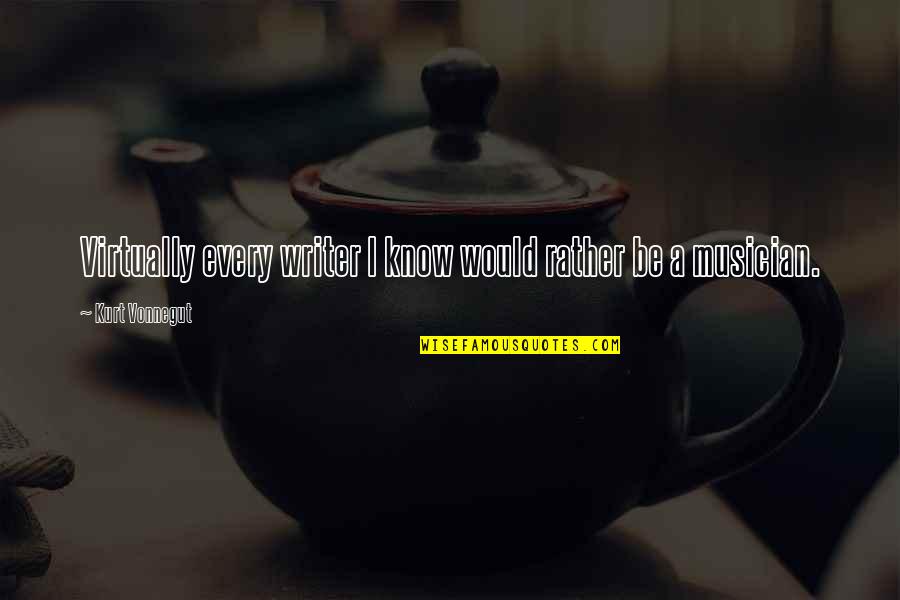 Talpade Shreyas Quotes By Kurt Vonnegut: Virtually every writer I know would rather be Talpade Shreyas Quotes By Kurt Vonnegut: Virtually every writer I know would rather be
