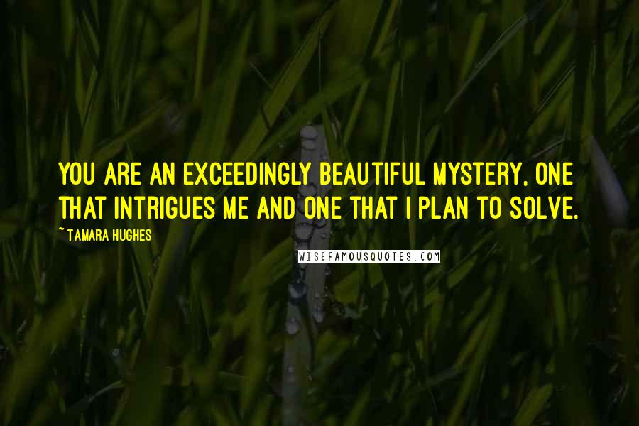 Tamara Hughes quotes: You are an exceedingly beautiful mystery, one that intrigues me and one that I plan to solve.