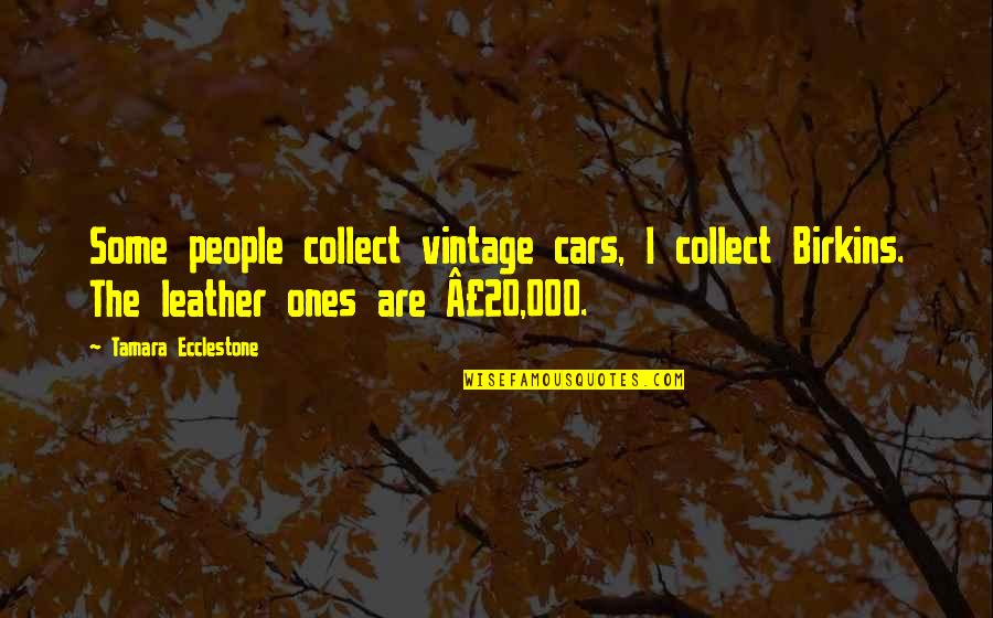 Tamara Quotes By Tamara Ecclestone: Some people collect vintage cars, I collect Birkins. Tamara Quotes By Tamara Ecclestone: Some people collect vintage cars, I collect Birkins.