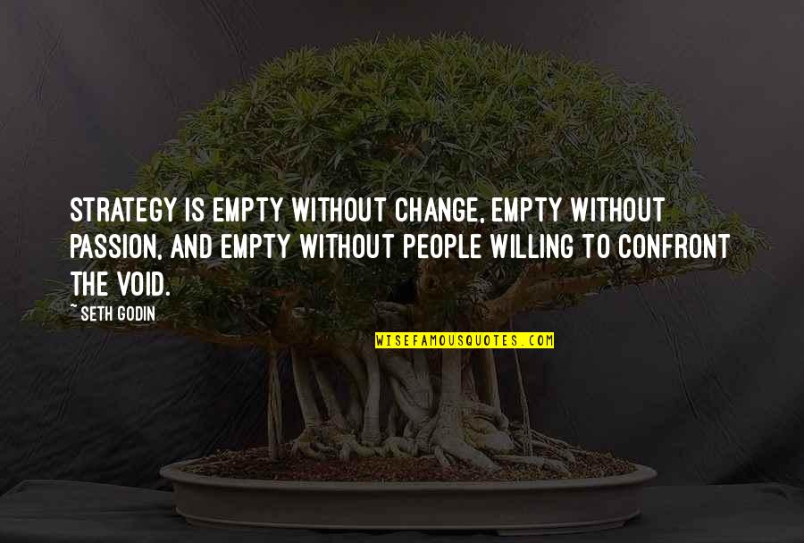 Tamarack's Quotes By Seth Godin: Strategy is empty without change, empty without passion,