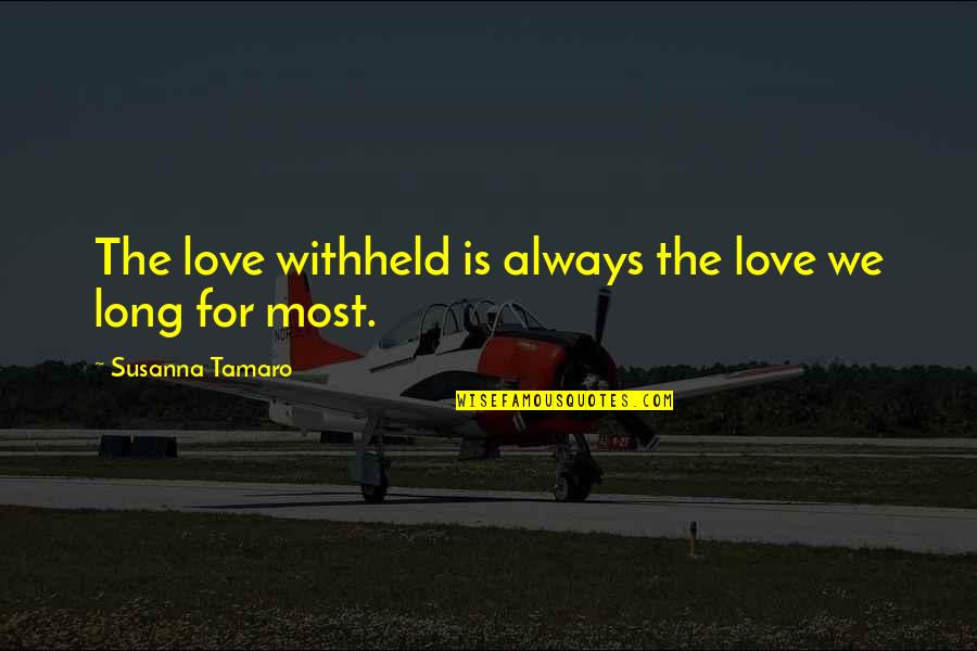 Tamaro Quotes By Susanna Tamaro: The love withheld is always the love we