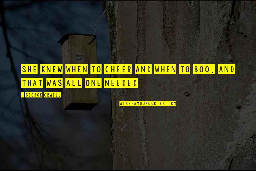 Tamasha Dekhne Wale Quotes By George Orwell: She knew when to cheer and when to