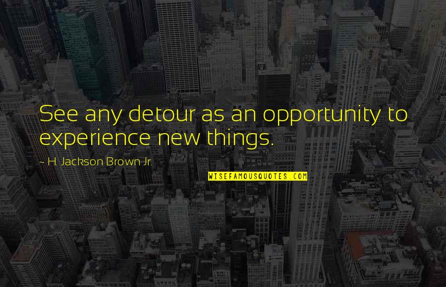 Tambudzai Song Quotes By H. Jackson Brown Jr.: See any detour as an opportunity to experience Tambudzai Song Quotes By H. Jackson Brown Jr.: See any detour as an opportunity to experience