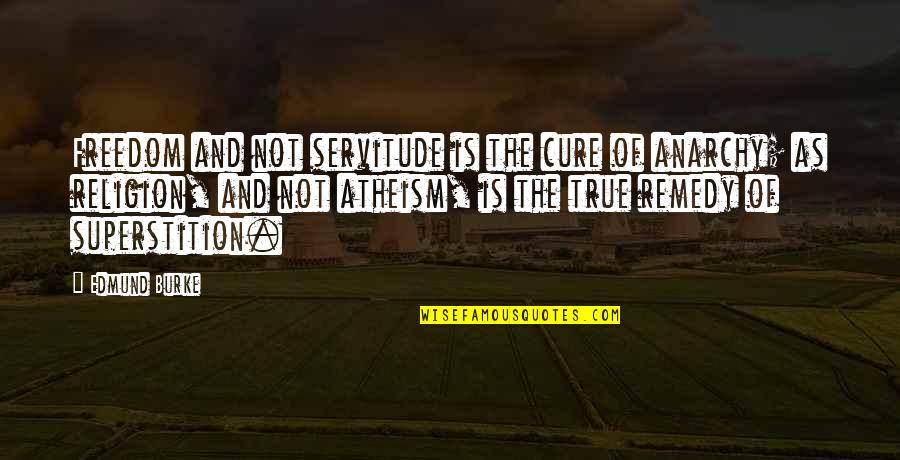 Tamer Hassan Quotes By Edmund Burke: Freedom and not servitude is the cure of