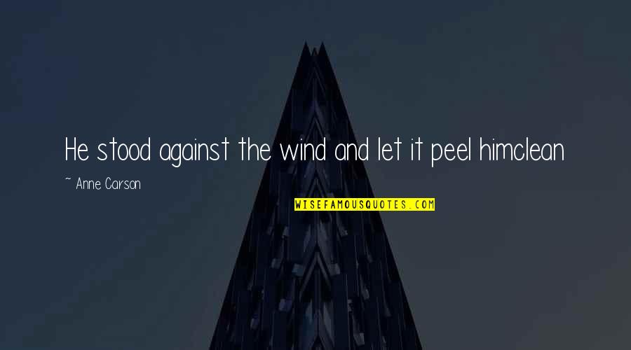 Tamil Calendar Quotes By Anne Carson: He stood against the wind and let it